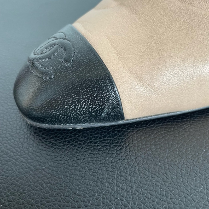 Chanel 香奈兒 珍珠奶茶色高跟鞋  尺寸：35.5碼 鞋跟：9cm-7