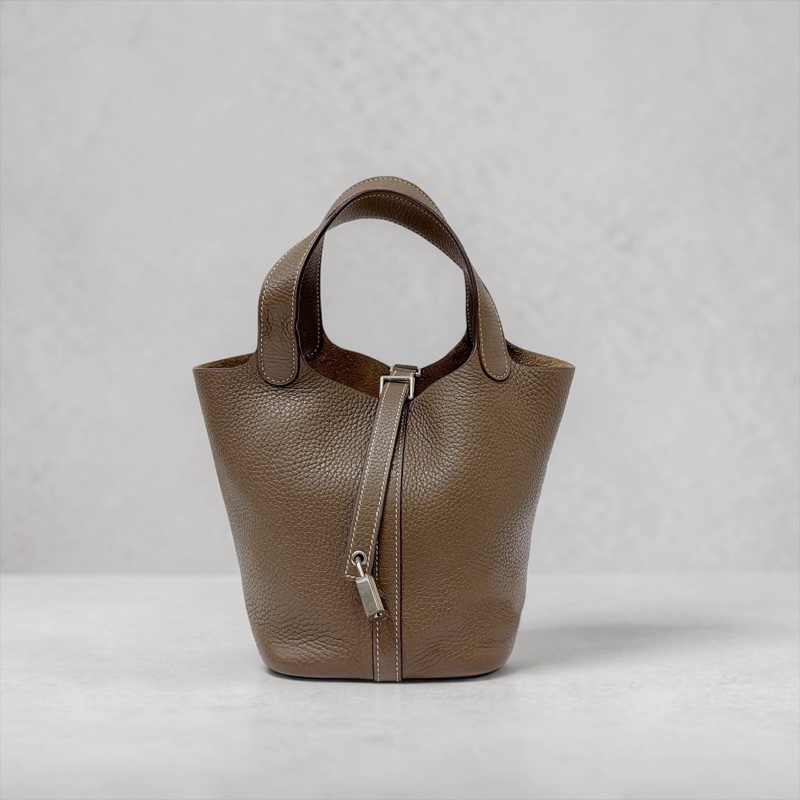 莉亞精品♡ Hermes P18 大象灰銀扣二手-0