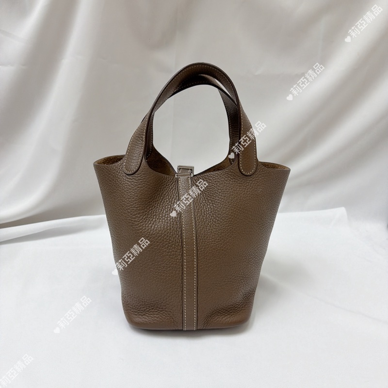 莉亞精品♡ Hermes P18 大象灰銀扣二手-3