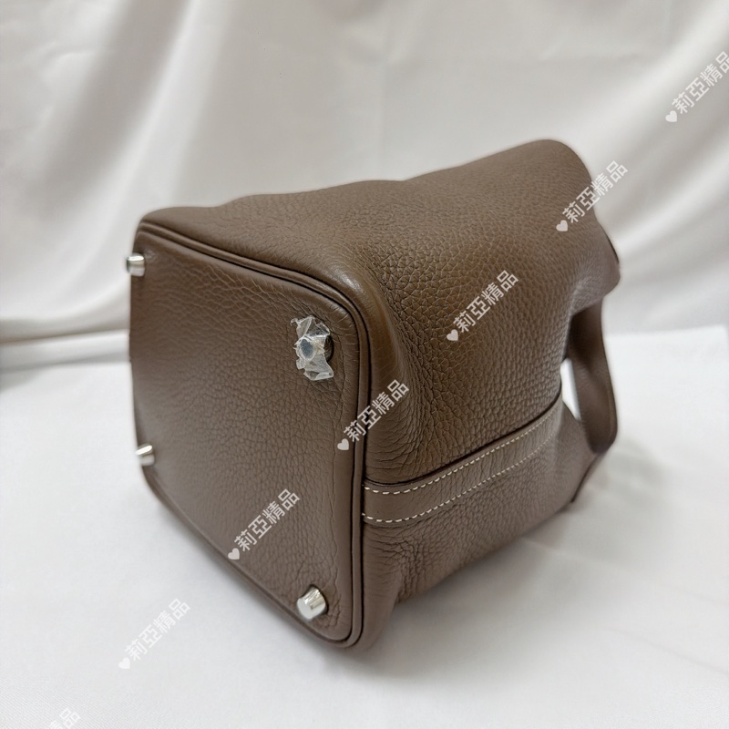 莉亞精品♡ Hermes P18 大象灰銀扣二手-5