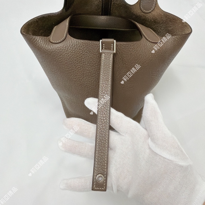 莉亞精品♡ Hermes P18 大象灰銀扣二手-6