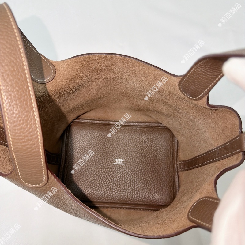 莉亞精品♡ Hermes P18 大象灰銀扣二手-7