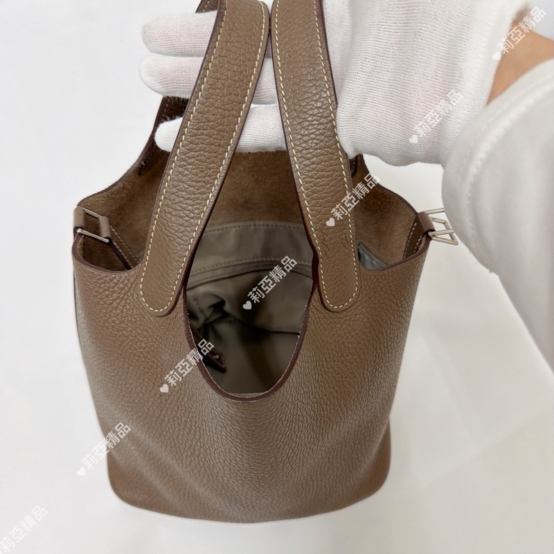 莉亞精品♡ Hermes P18 大象灰銀扣二手-13