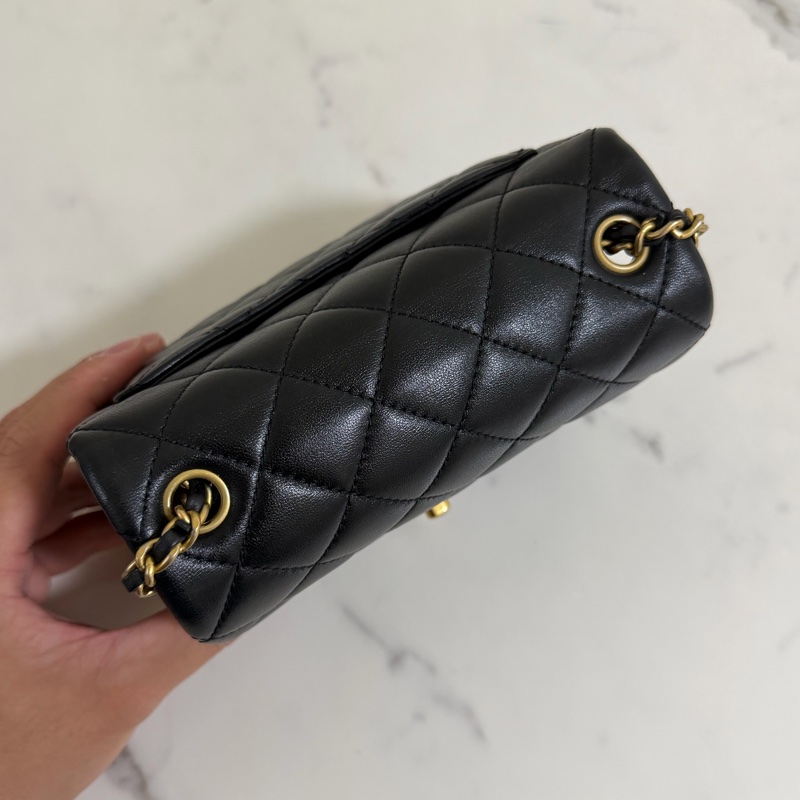 香奈兒 CF17 黑色 金球方胖子 晶片款-3