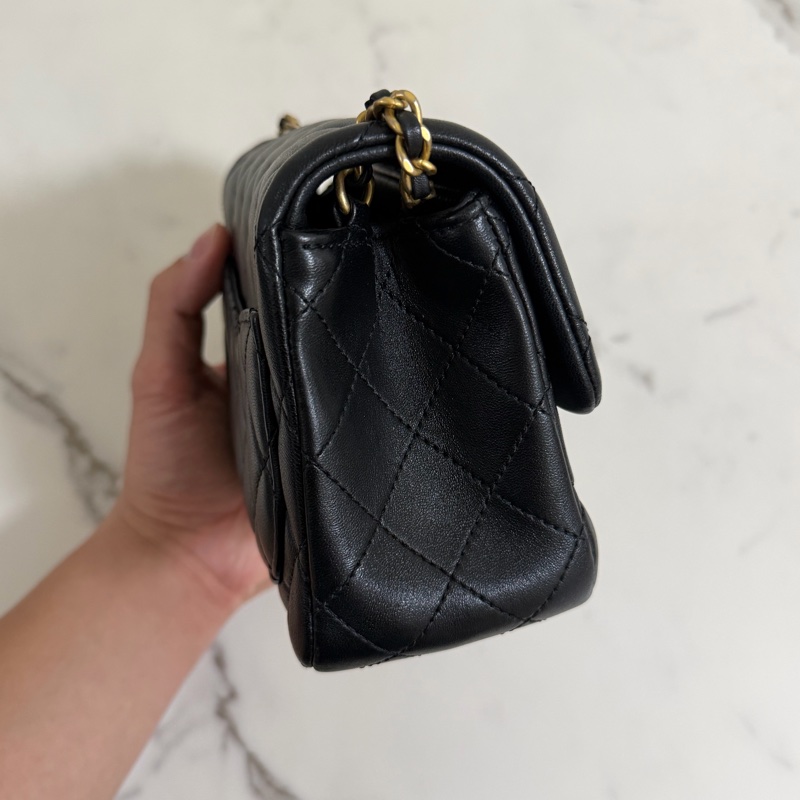 香奈兒 CF17 黑色 金球方胖子 晶片款-5