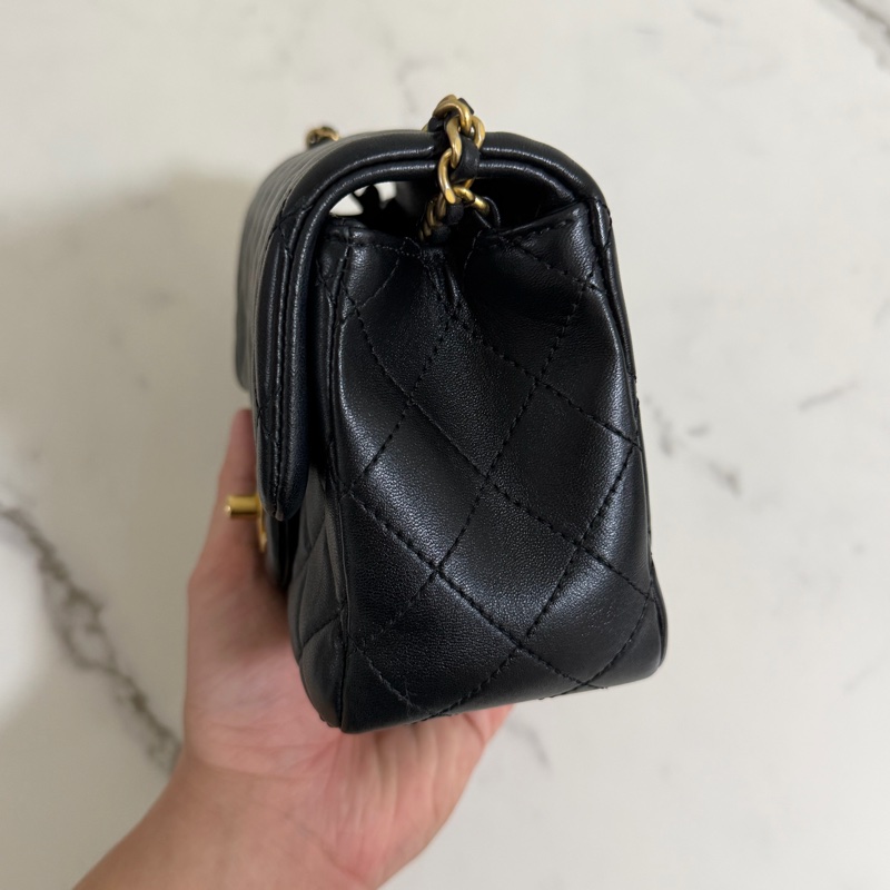 香奈兒 CF17 黑色 金球方胖子 晶片款-6