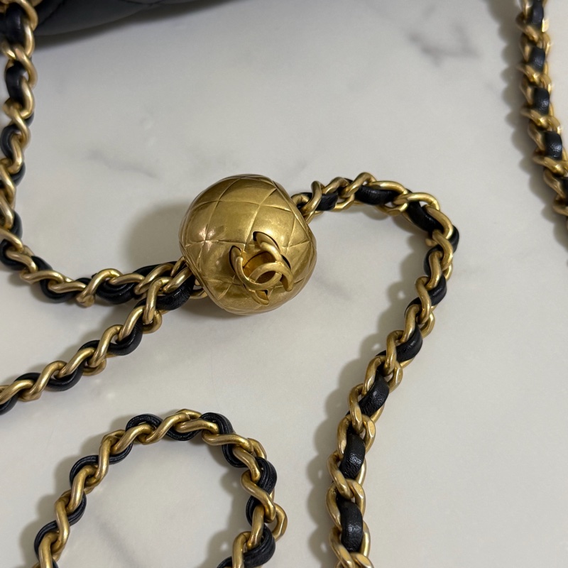 香奈兒 CF17 黑色 金球方胖子 晶片款-22