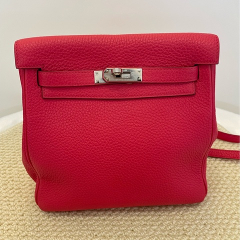 愛馬仕Hermes 玫紅色雙肩包