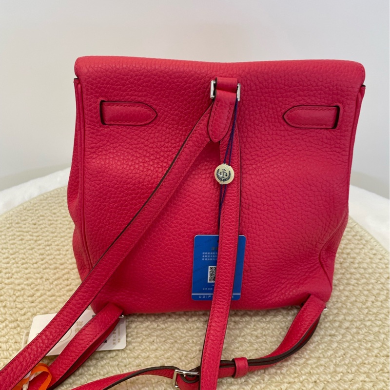 愛馬仕Hermes 玫紅色雙肩包-1