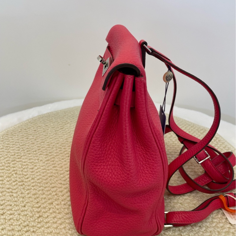 愛馬仕Hermes 玫紅色雙肩包-2