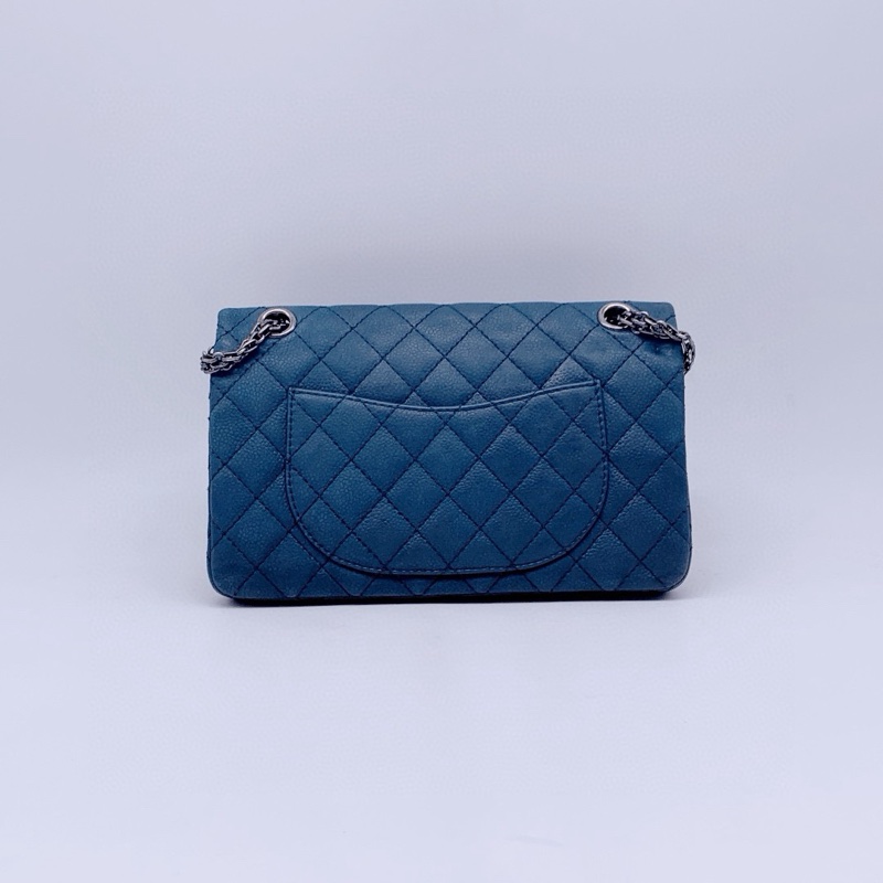 Chanel 香奈兒2.55小號 荔枝皮深藍色 98新  17開 尺寸 23*8*16-3