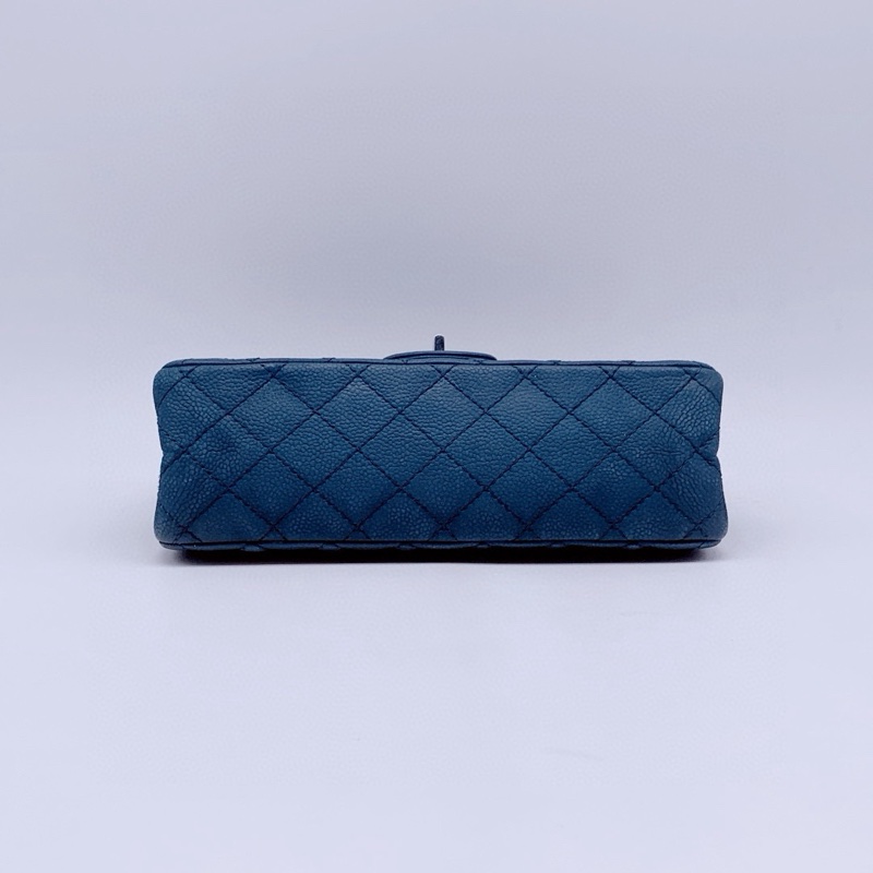 Chanel 香奈兒2.55小號 荔枝皮深藍色 98新  17開 尺寸 23*8*16-4