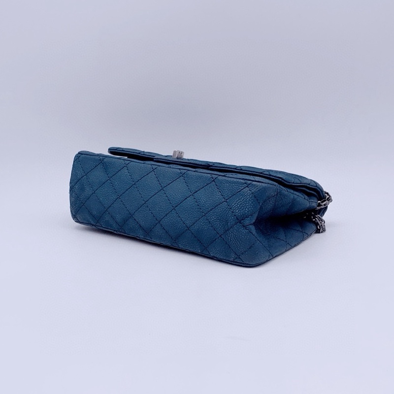 Chanel 香奈兒2.55小號 荔枝皮深藍色 98新  17開 尺寸 23*8*16-6