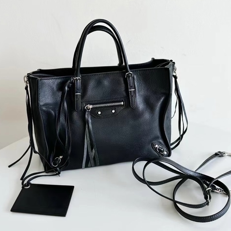 BALENCIAGA巴黎世家Papier系列大號黑色機車托特包🛵🛵-0