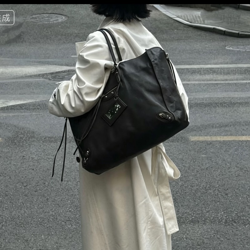 BALENCIAGA巴黎世家Papier系列大號黑色機車托特包🛵🛵-5