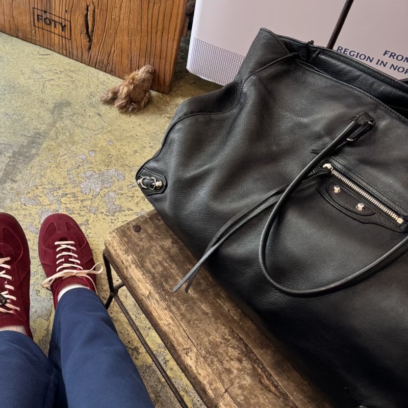 BALENCIAGA巴黎世家Papier系列大號黑色機車托特包🛵🛵-9