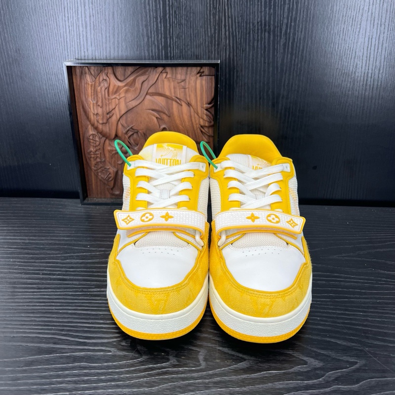 Louis Vuitton路易威登 trainer 白黃魔術貼 43.5碼-1