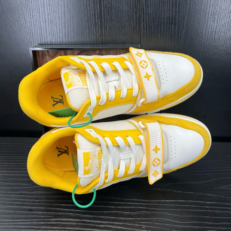 Louis Vuitton路易威登 trainer 白黃魔術貼 43.5碼-4