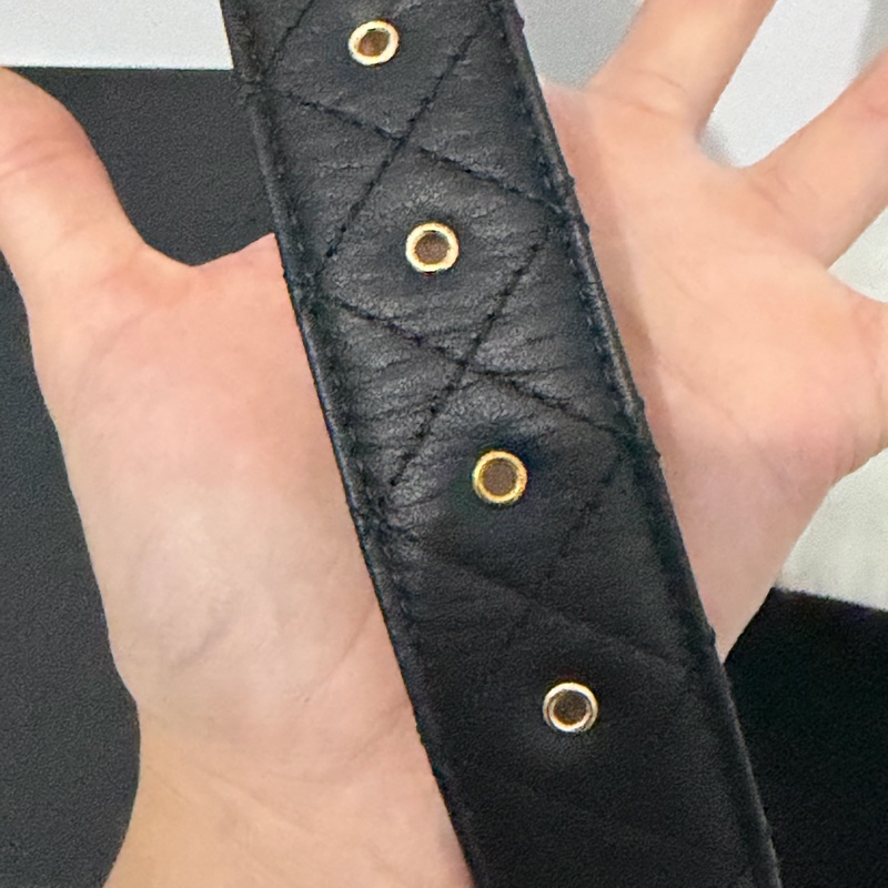 Chanel經典黑金皮帶-2