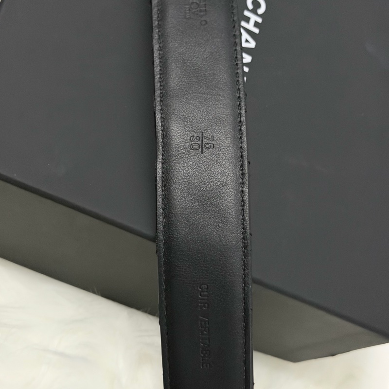 Chanel經典黑金皮帶-4