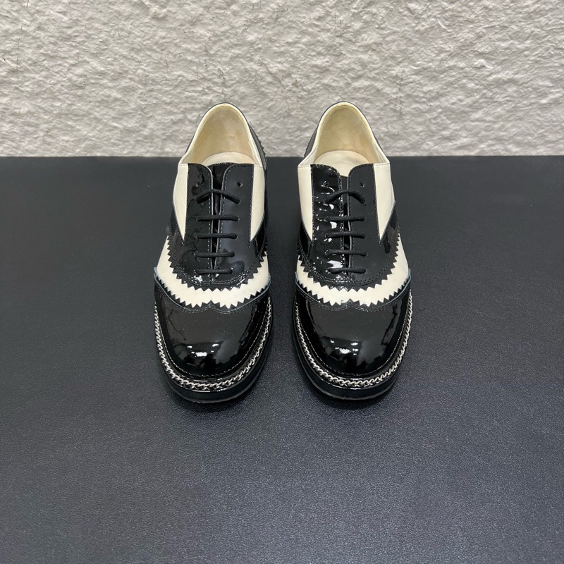 98新CHANEL香奈兒漆皮材質 黑色經典雙C標誌35.5碼-0