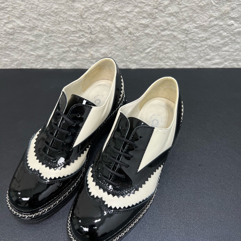 98新CHANEL香奈兒漆皮材質 黑色經典雙C標誌35.5碼-4