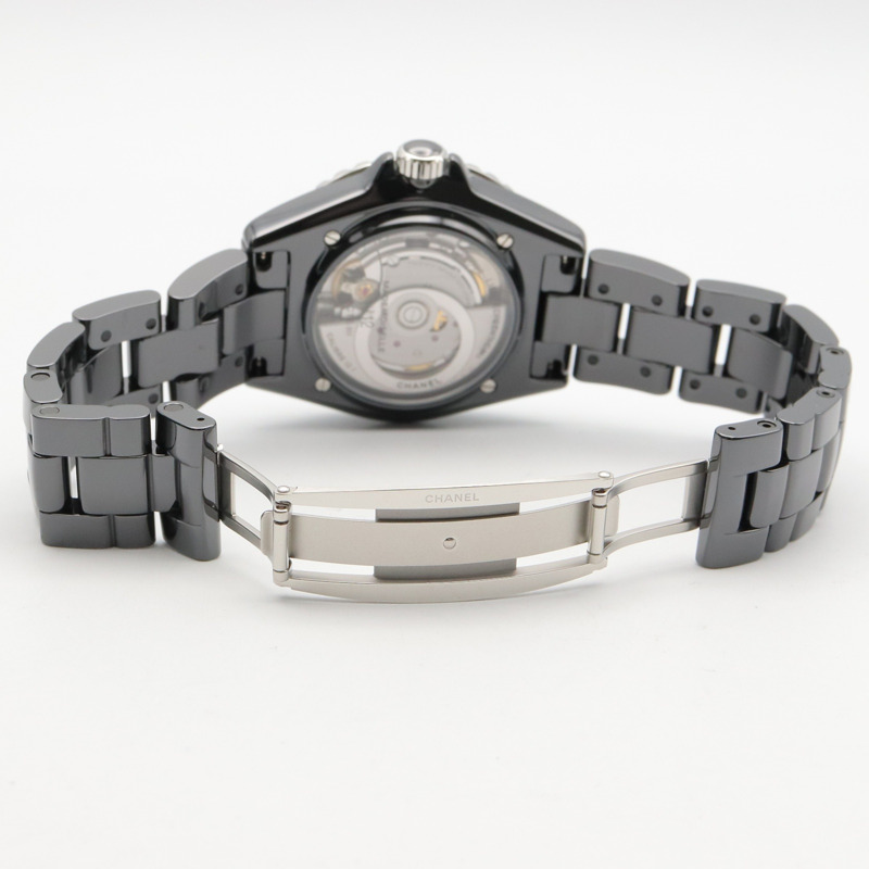 香奈兒 Mademoiselle J12 La Pausa 陶瓷男士腕錶，黑色，型號 H7609-3