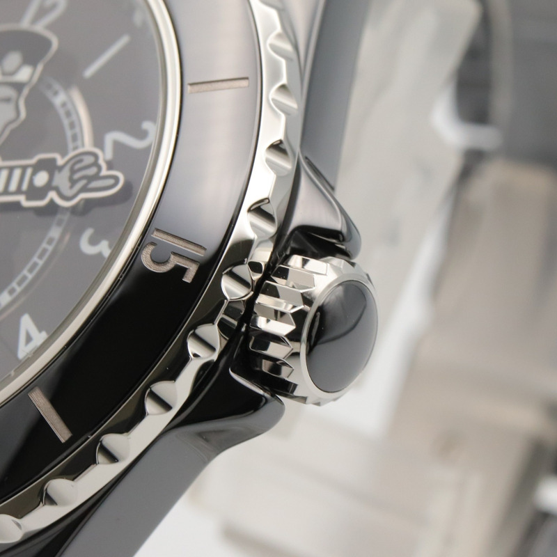 香奈兒 Mademoiselle J12 La Pausa 陶瓷男士腕錶，黑色，型號 H7609-5