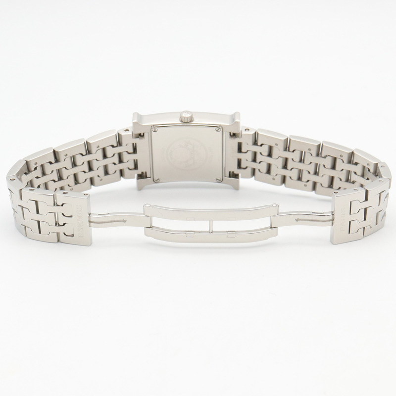 愛馬仕 H-Watch 鑲鑽錶圈女士腕錶 不鏽鋼 象牙色 HH1.230-3