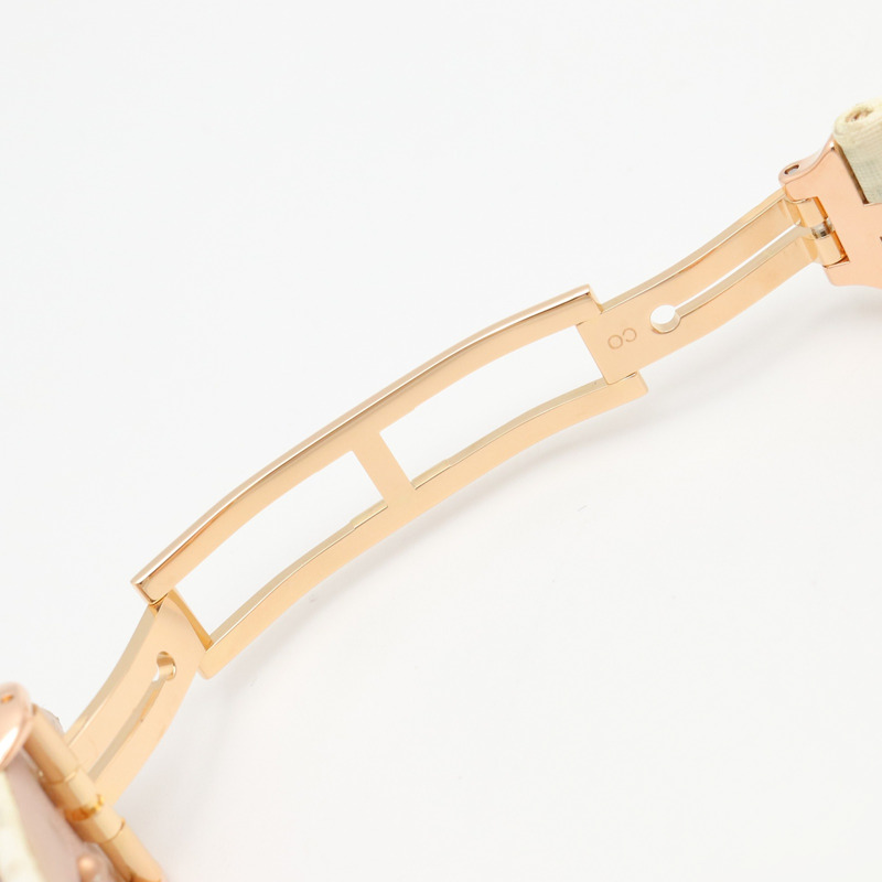 寶格麗 (Bulgari) Astrale Cerchi 系列鑽石及彩色寶石腕錶，18K 玫瑰金 (PG)，鑲鑽，皮錶帶，女士款，白色錶殼，AEP36G-16