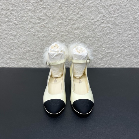 Chanel香奈兒neige23 白色毛毛瑪麗珍鞋 36C