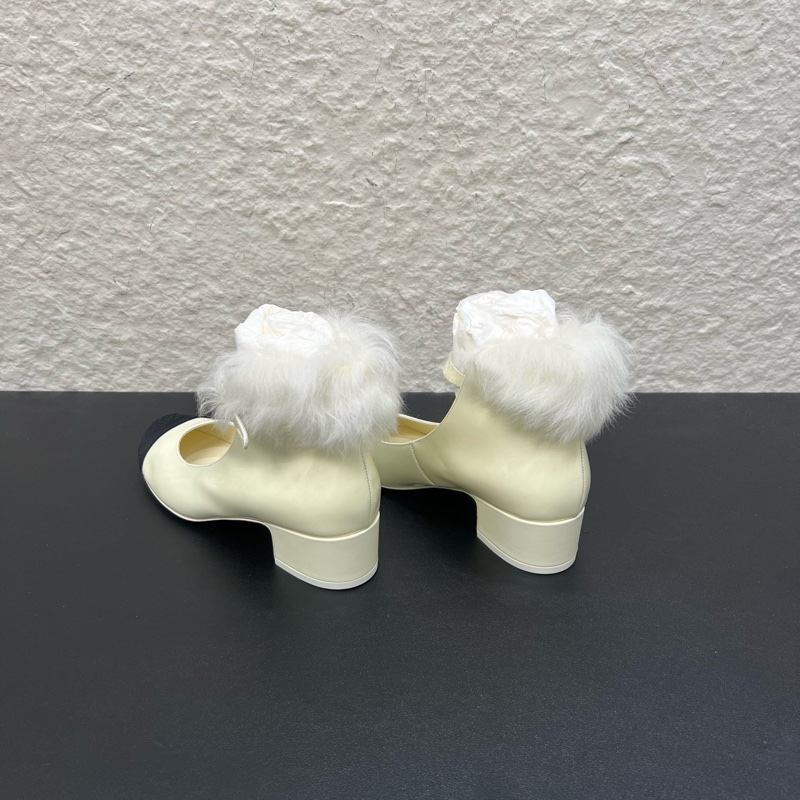 Chanel香奈兒neige23 白色毛毛瑪麗珍鞋 36C-5