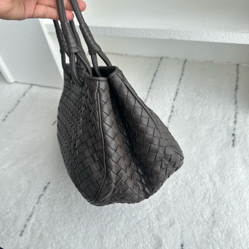 BV葆蝶家編織灰色菜籃子手提包 尺寸約29×17×18cm-3