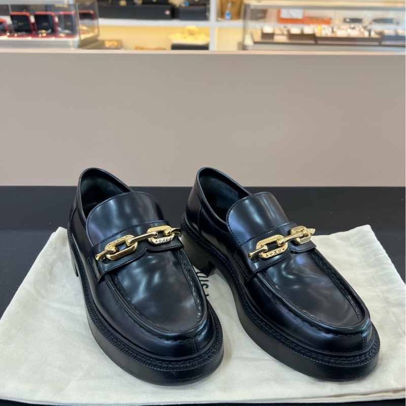 99新Lv路易威登Academy 金屬金色鏈條裝飾樂福鞋 37碼-3