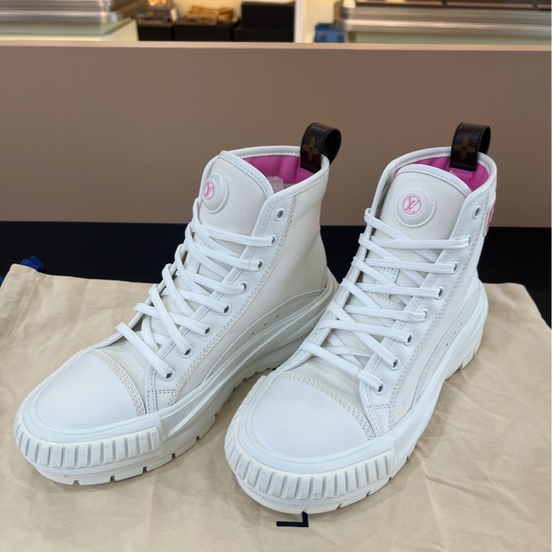 98新LV路易威登白粉松糕鞋高幫鞋 37.5 碼-6