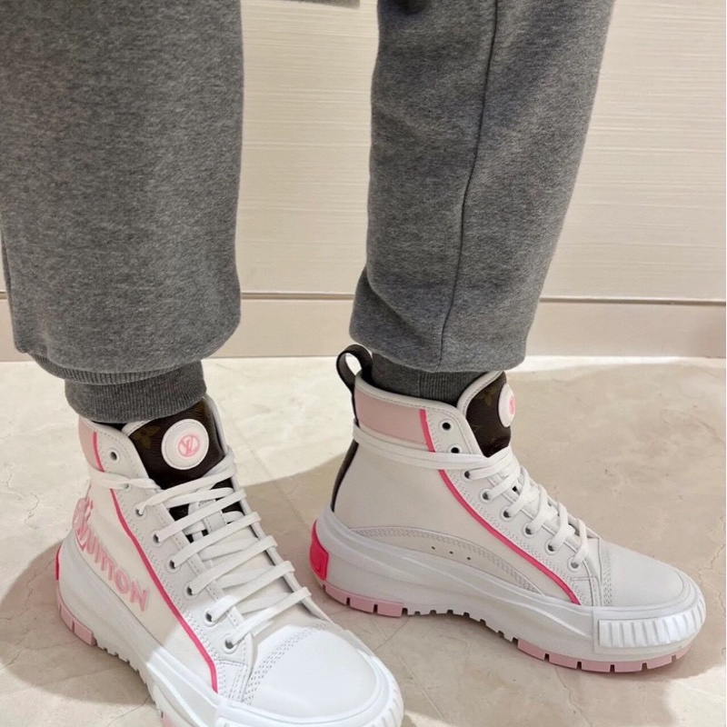 98新LV路易威登白粉松糕鞋高幫鞋 37.5 碼-8