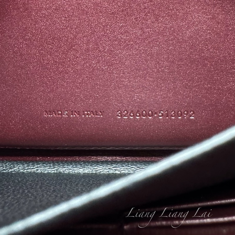 SAINT LAURENT 聖羅蘭 勃根地酒紅色小牛皮手拿長夾-3