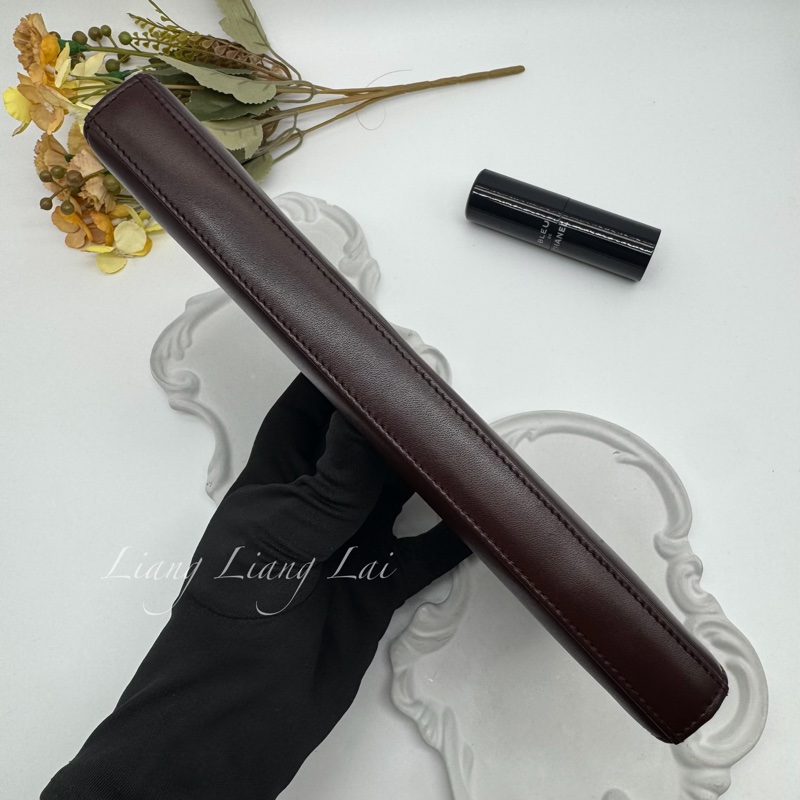 SAINT LAURENT 聖羅蘭 勃根地酒紅色小牛皮手拿長夾-20