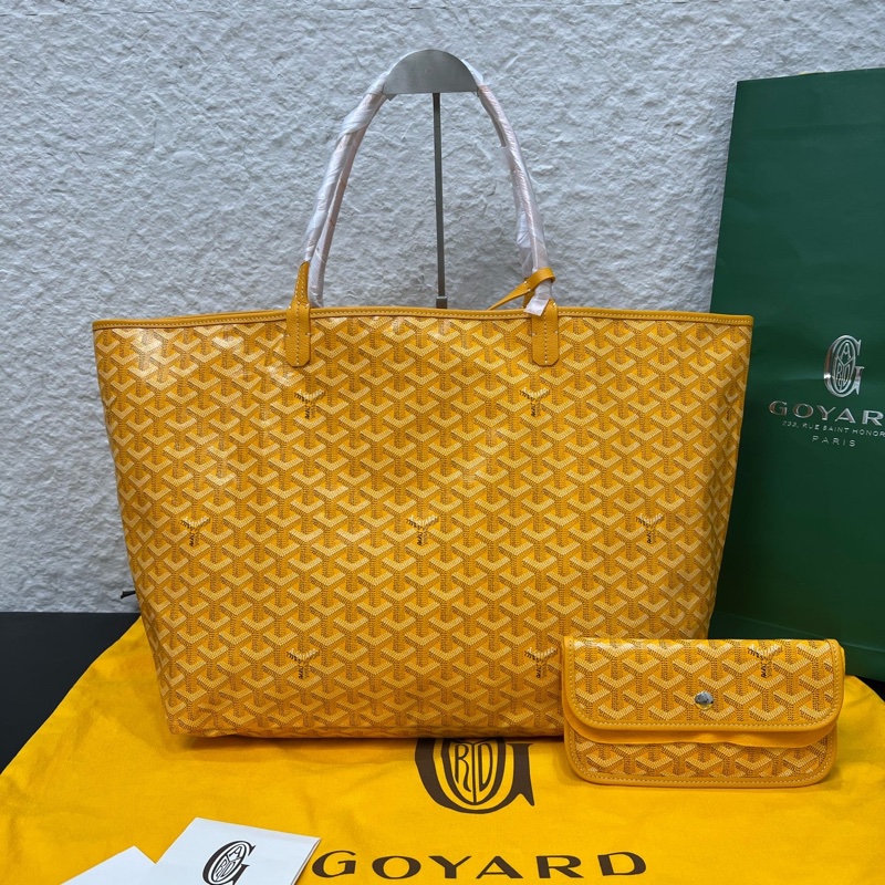 閒置新未使用 Goyard戈雅黃色大號托特 Y字老花子母包-0