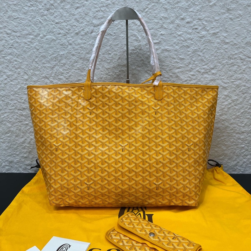 閒置新未使用 Goyard戈雅黃色大號托特 Y字老花子母包-1