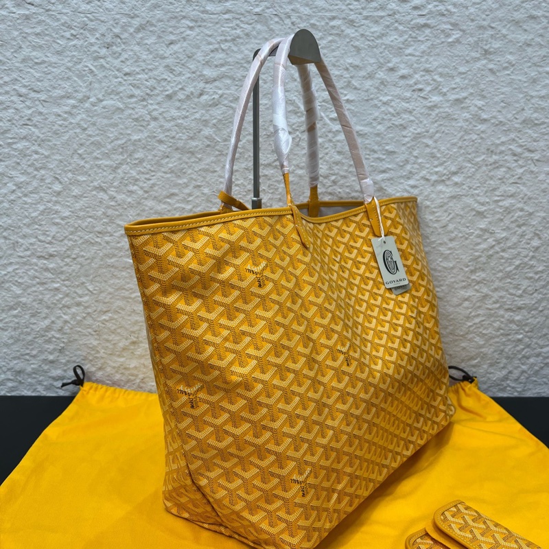 閒置新未使用 Goyard戈雅黃色大號托特 Y字老花子母包-3