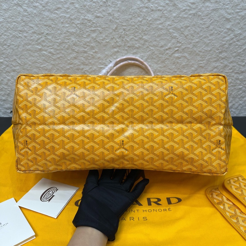 閒置新未使用 Goyard戈雅黃色大號托特 Y字老花子母包-5