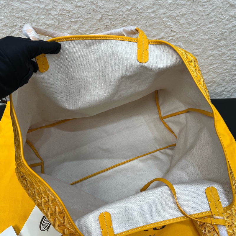 閒置新未使用 Goyard戈雅黃色大號托特 Y字老花子母包-6