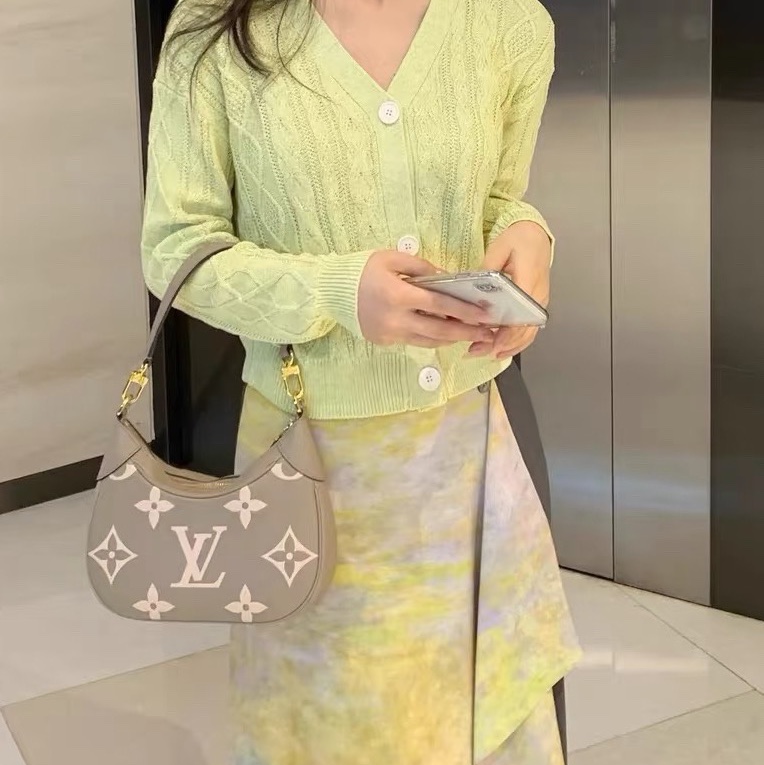 99新芯片款LV路易威登 Boulogne老花大象灰牛角包-8