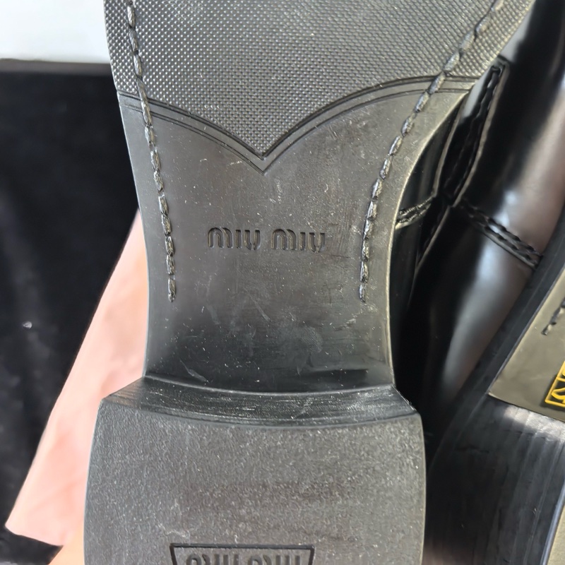 99新 MIUMIU繆繆 樂福鞋 小牛皮36碼  附件：塵袋。-9