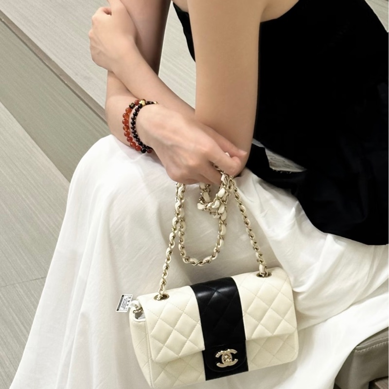 chanel/香奈兒  限定熊貓拼色CF大mini 尺寸20*12*6 晶片款-0