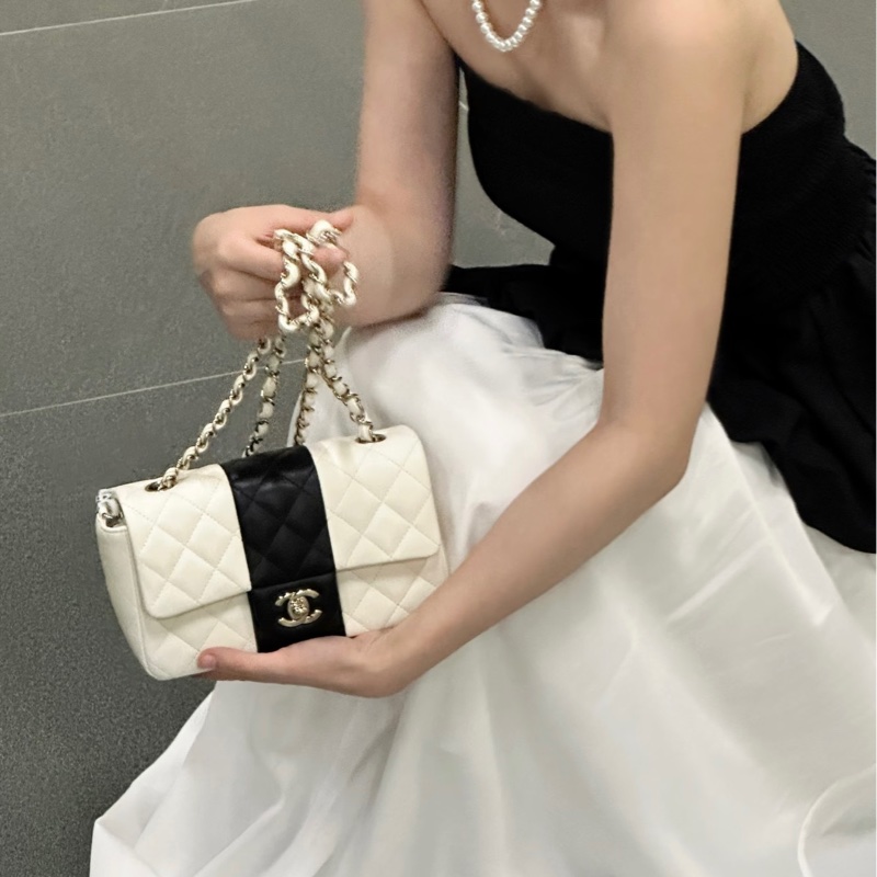chanel/香奈兒  限定熊貓拼色CF大mini 尺寸20*12*6 晶片款-1