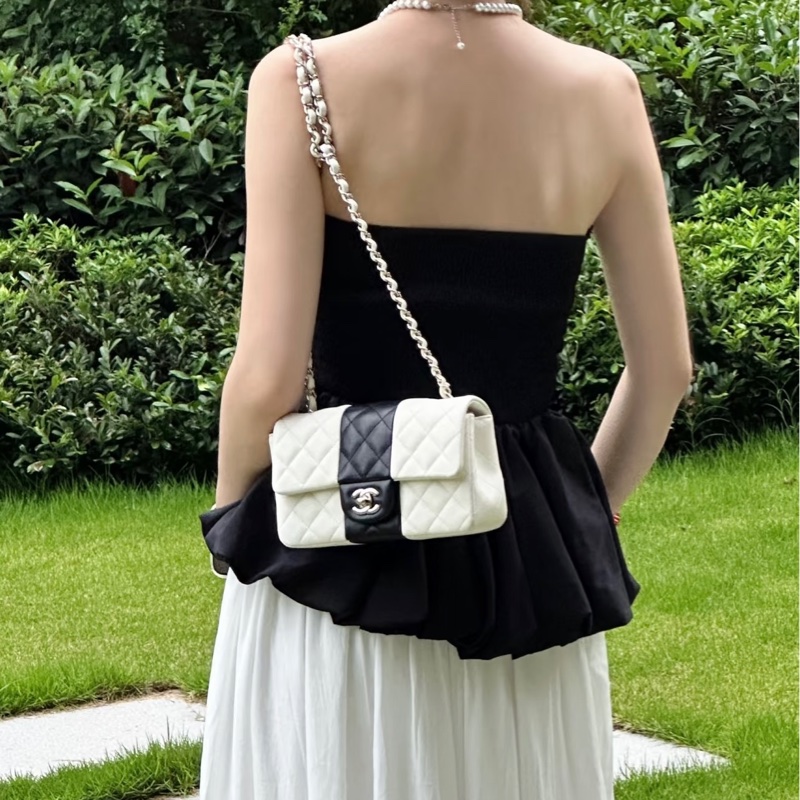 chanel/香奈兒  限定熊貓拼色CF大mini 尺寸20*12*6 晶片款-2