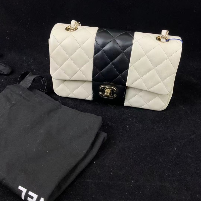 chanel/香奈兒  限定熊貓拼色CF大mini 尺寸20*12*6 晶片款-4