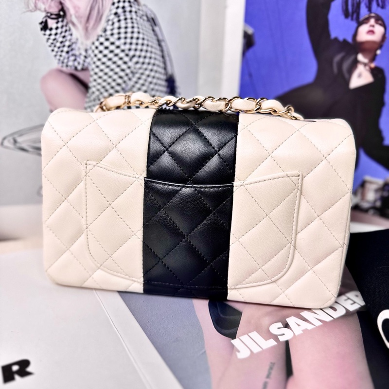 chanel/香奈兒  限定熊貓拼色CF大mini 尺寸20*12*6 晶片款-5